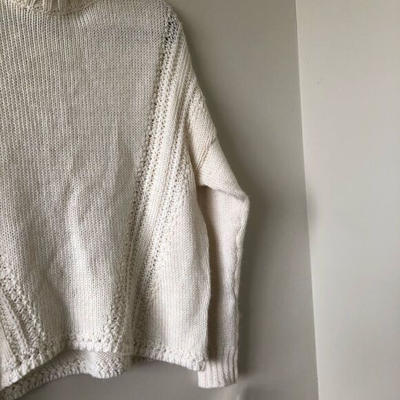 NWT-Maison Jules Cream Wool Blend Mock Turtleneck - Picture 5 of 10